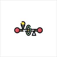 A simple icon of a light bulb and a light bulb vector