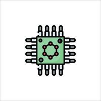 A computer processor icon on a white background vector