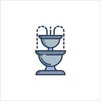 A fountain icon with water coming out of it vector