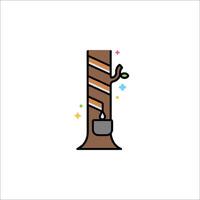 A tree with a pot on it and a star on it vector