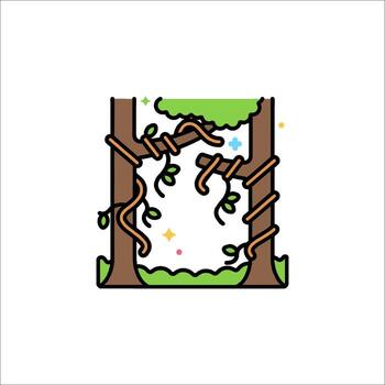 A tree with vines and leaves on it vector