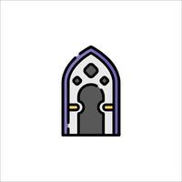 A door with a purple and white background vector