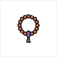 A bracelet with a purple and orange bead on it vector