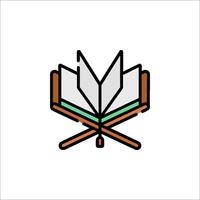 A book with a cross and a knife on it vector