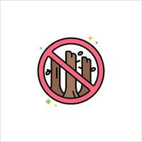 No deforestation icon illustration vector