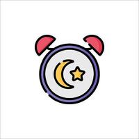 A clock with a star and moon icon vector