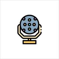 A microphone icon with a light bulb on top vector