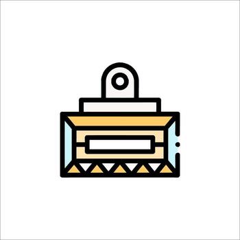 A flat icon of a box with a handle vector