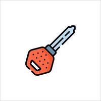 A key with a hole in it on a white background vector