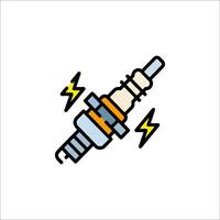 A spark plug with lightning bolt on it vector
