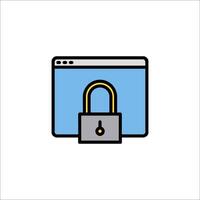 A padlock icon on a computer screen vector
