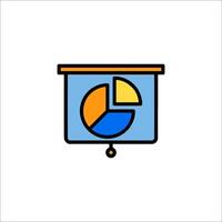 A presentation board with a pie chart on it vector