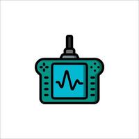 A device with an ecg signal on it vector