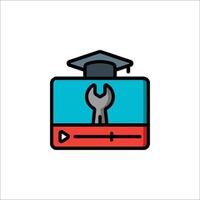 A editing software icon with a graduation cap vector