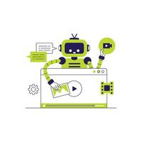Artificial intelligence robot generating content clip vector