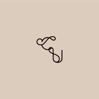 wedding typography monogram luxurious organic style and elegant concept CU dynamic line initial letter vector
