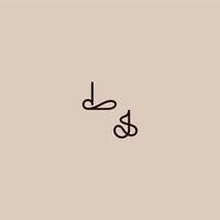 wedding typography monogram luxurious organic style and elegant concept LJ dynamic line initial letter vector