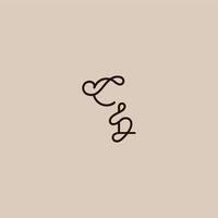 wedding typography monogram luxurious organic style and elegant concept CL dynamic line initial letter vector