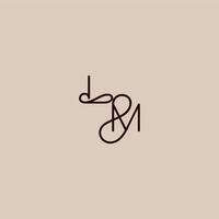wedding typography monogram luxurious organic style and elegant concept LM dynamic line initial letter vector