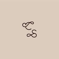 wedding typography monogram luxurious organic style and elegant concept CS dynamic line initial letter vector