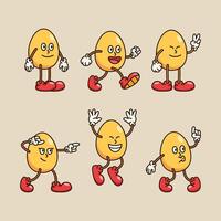 Egg Shape Cartoon Character vector