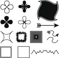 Collection of Simple Shapes and Vectors Design Elements Silhouette