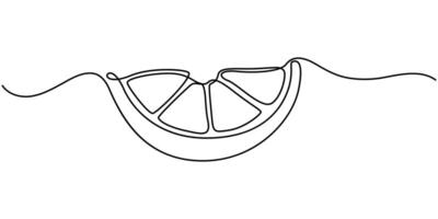 Lemon Branches Continuous One Line Minimalist Drawing vector