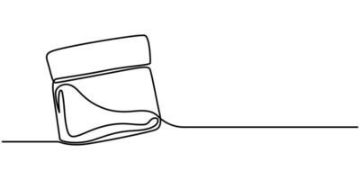 jar of moisturizer continuous one line art drawing vector