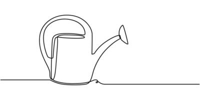 Watering Can continuous one line drawing Editable Stroke vector