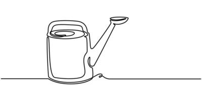 Watering Can for the Garden Single Continuous one Line Drawing with Editable Stroke vector