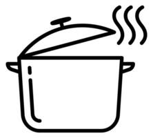 Cooking pan icon Thin outline art symbol. illustration graphic on background vector