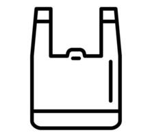 Plastic bag icon symbol on white background. plastic bag icon in thin line style on white background vector