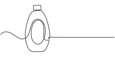 Shampoo bottle continuous one line drawing illustration vector