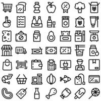 Grocery Supermartket Market Shopping Icon Set. Perfect for user interface, new application vector