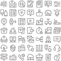 Telecommuting Teleworking WFH WFC Work Job Remote Icon Set. Perfect for user interface, new application vector