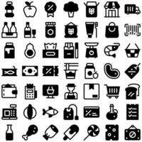 Grocery Supermartket Market Shopping Icon Set. Perfect for interface, new application vector