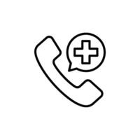 Phone and Speech Bubble with a Cross Icon Representing Telemedicine and Health Communication vector