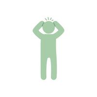 A person with a headache icon on a white background vector