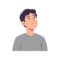 A man with a sad expression on his face vector