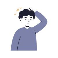 A man with a headache and a headache icon vector