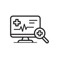 Computer Screen Icon with Medical Analysis Representing Digital Health and Diagnostics vector