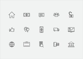 Business finance line icons set collection. suitable for mobie apps. Financial pack of linear pictograms. Isolated design illustrations. Editable vector