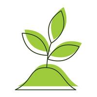 linear illustration of an eco-friendly tree seedling icon on a white background. vector