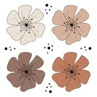 abstract illustration of a set of brown-beige shades on a white background. vector