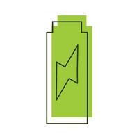 linear illustration of eco battery icon on a white background. vector