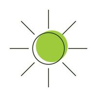 linear illustration of an eco-friendly sun icon on a white background. vector