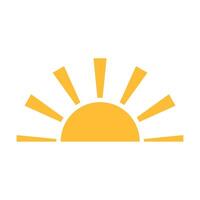 A half sun is setting downwards icon sunset concept for graphic design, logo, web site, social media, mobile app. illustration vector