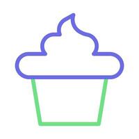 Cupcake icon with frosting. Concept of sweet, dessert, and bakery. vector
