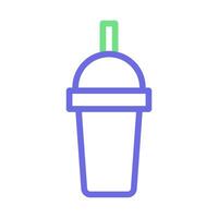 Plastic cup with straw icon. Concept of takeaway, beverage, and refreshment. vector