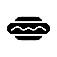 Hotdog icon with mustard. Concept of fast food and unhealthy eating. vector